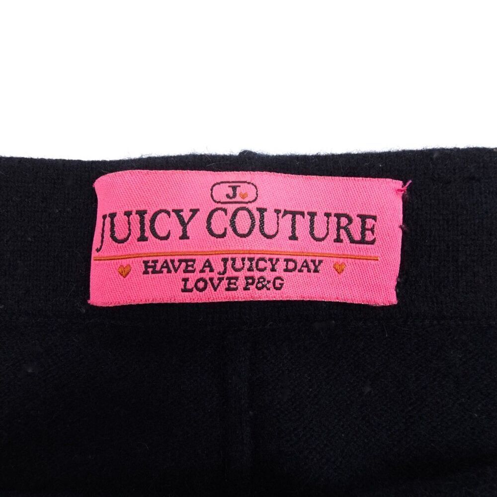 JUICY COUTURE 100% Cashmere Track Pant 90s Old Money Athleisure Lounge Black Y2k - Picture 2 of 7